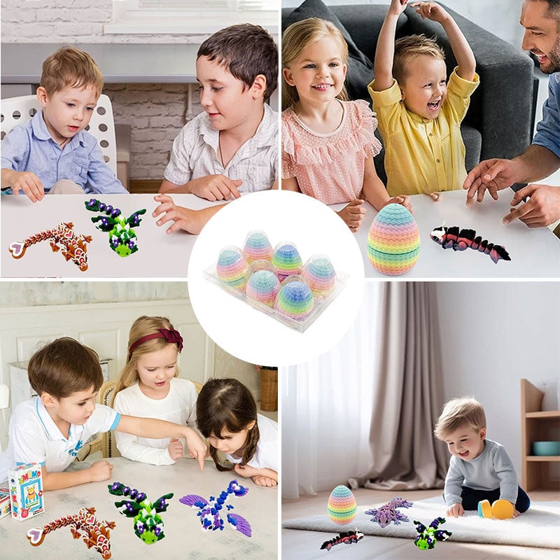 Mystery Dragon Egg Toys, 6-Pack | Fully Articulated Figures for Dynamic Poses | Surprise Unboxing Collectable Gift 3