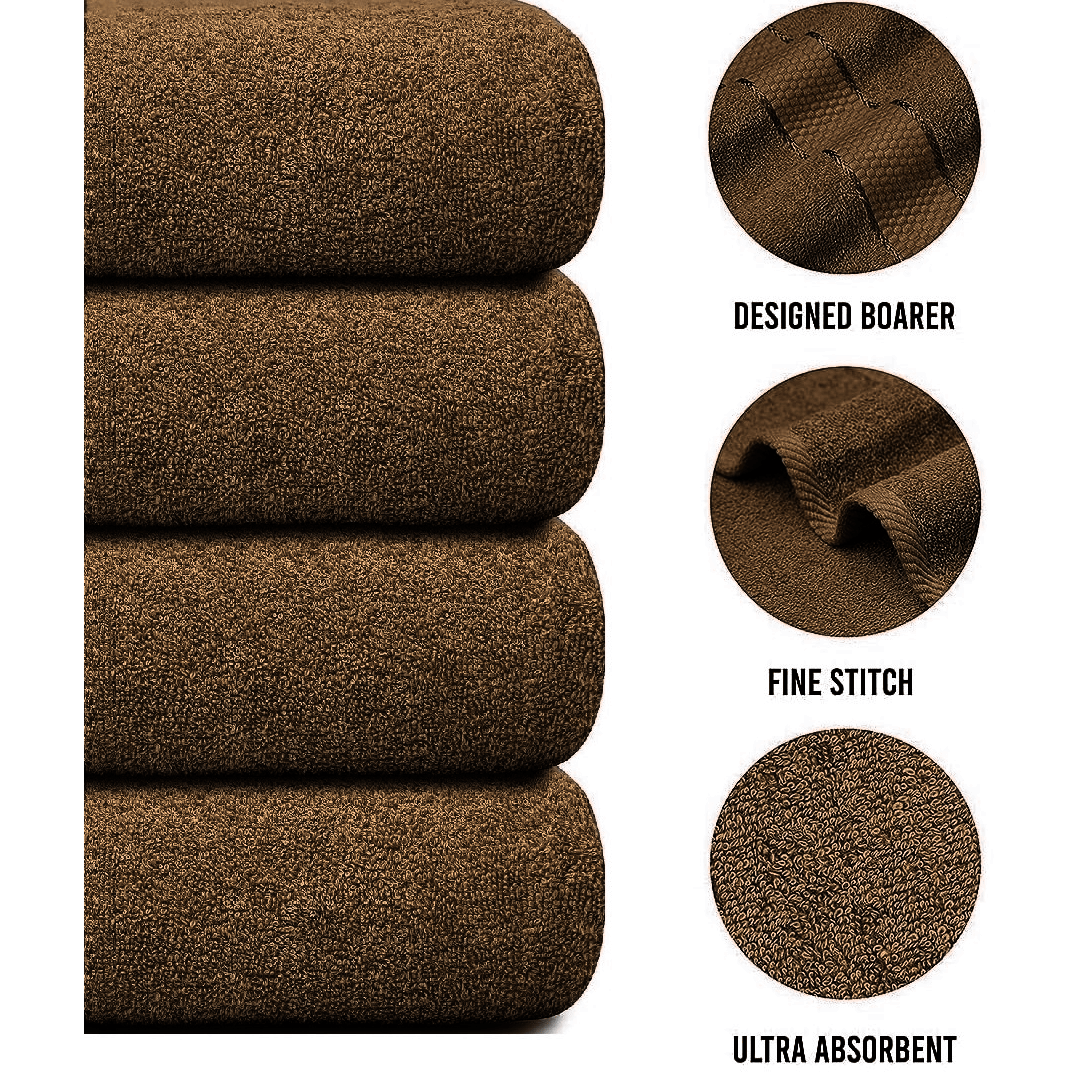 Jumbo Bath Towel Set, 4-Piece | Solid Colour, 12 Shade Options | Quick-Dry, Machine Washable, Coordinated Bathroom Set 42