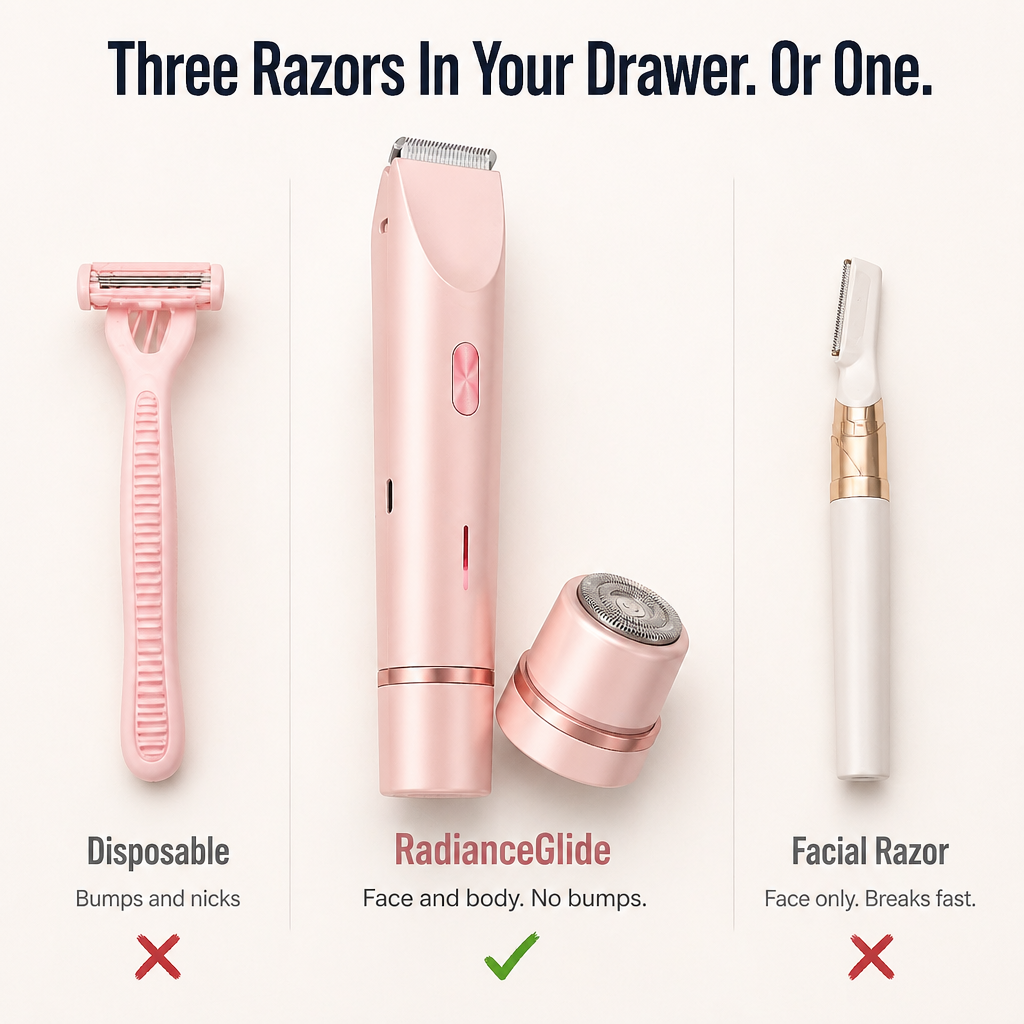 Women's Shaver for Face and Body | 2 Interchangeable Heads, IPX7 Waterproof | USB-C Cordless, Irritation-Free Finish 7