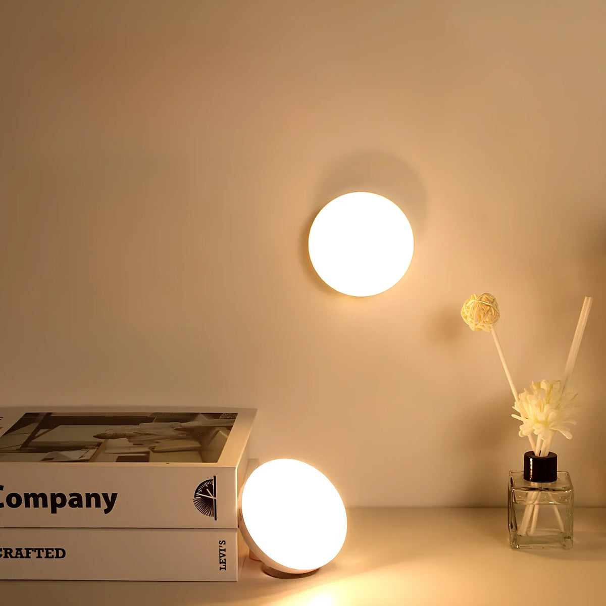 Motion Sensor Night Light | Auto On/Off Detection, 8 cm Diameter | USB or Battery Powered, Tool-Free, 2/4/8 Pack 10