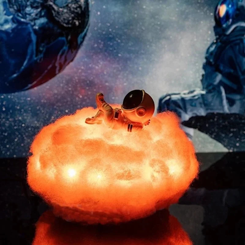 Cloud Lamp with Astronaut Figure, ABS and Cotton, 20 cm | 12 Colour LED, Remote Control | Cosy Ambient Night Light 5