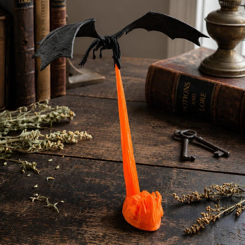 Dragon Night Light | Flying Dragon Silhouette with Fire-Breathing Illusion | Cordless, 3D-Printed PLA, Large or Small 13