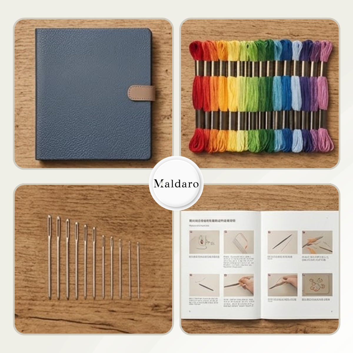 Embroidery Stitch Guide Set | 106 Stitch Patterns with Removable Linen Pages | 86-Piece Kit with Bamboo Frame and Needles 5