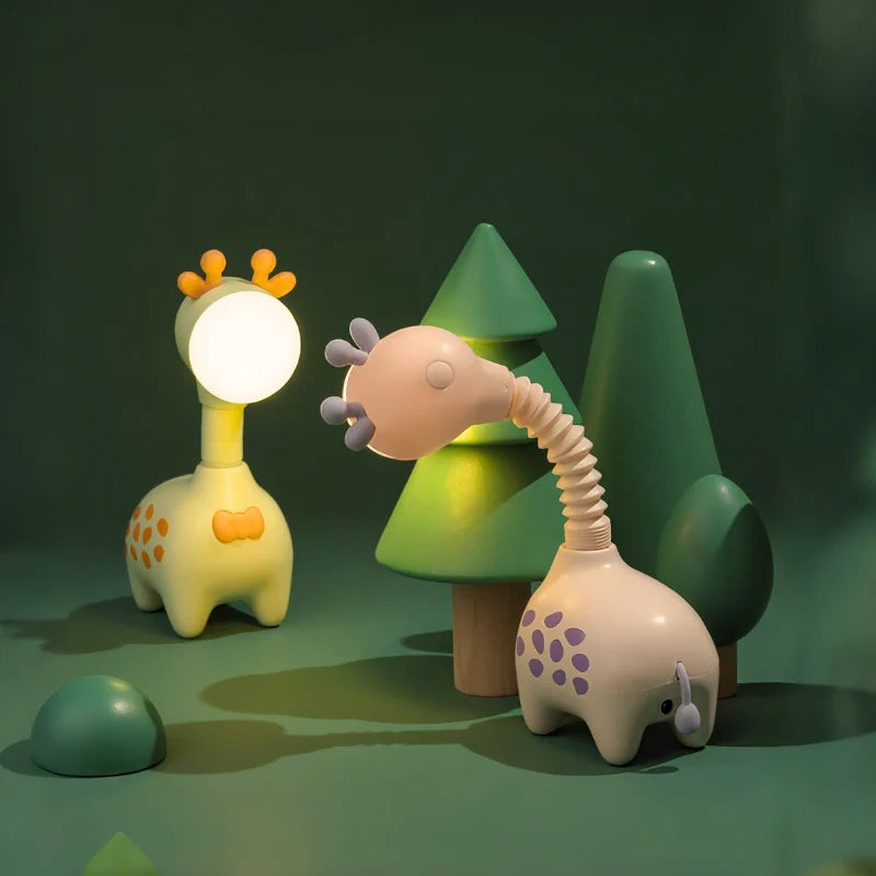Flexible Neck Night Light, 360° Poseable, ABS 19.5 cm | Pink, Beige, Green, Set of 3 | Rechargeable, Warm Glow 3