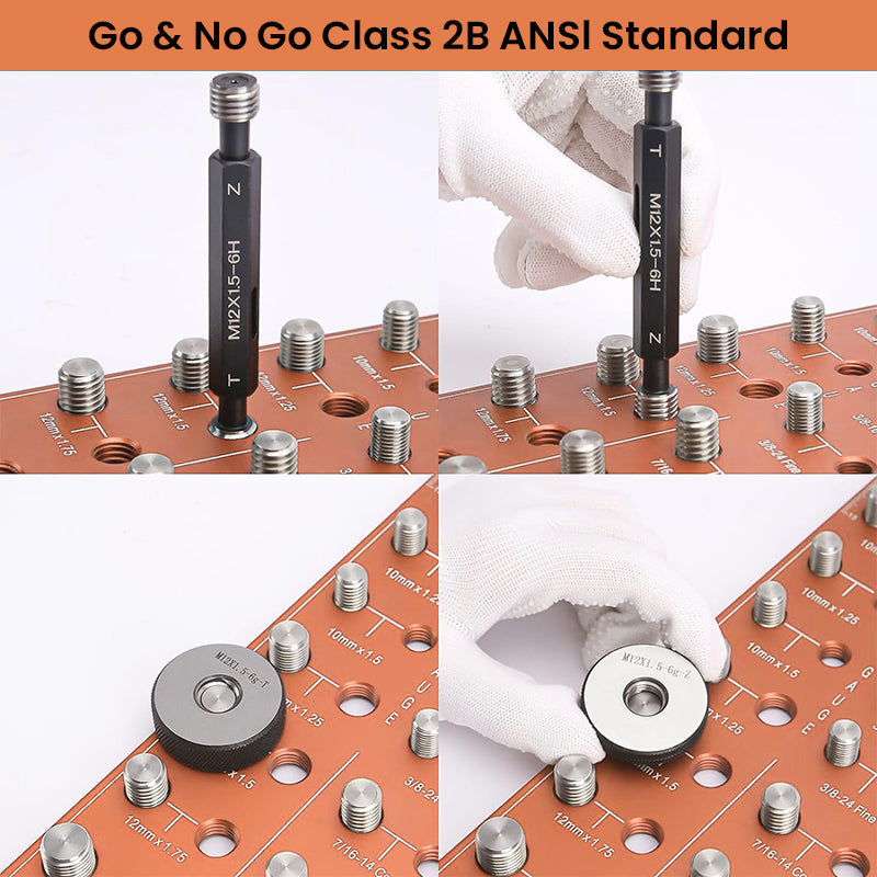 Nut and Bolt Thread Checker Gauge Aluminium | Identifies 28 Metric and Imperial Thread Sizes | Laser-Etched Dual Scale 6