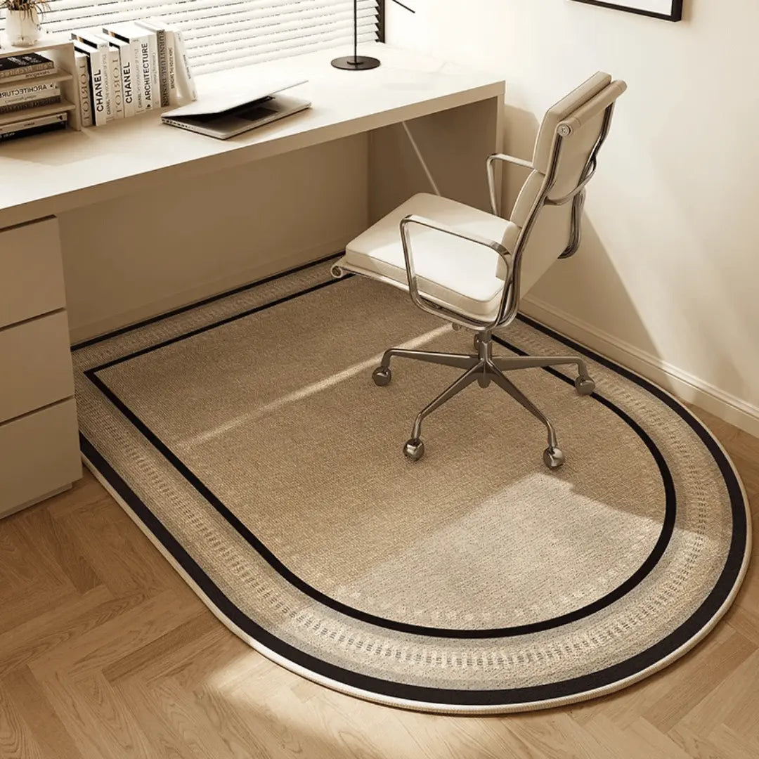 Office Chair Mat Polyester Fleece | Non-Slip Backing & Geometric Border Design | Protects Floors from Scratches & Wear 4