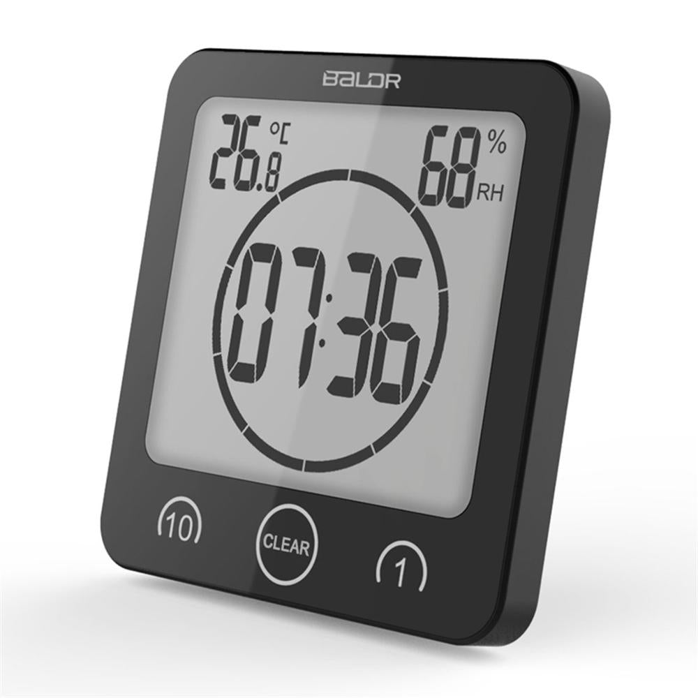 Digital Shower Clock AquaClock | Waterproof Suction Cup Mount, 10 cm Diameter | Large Display for Steamy Bathroom Timing 6