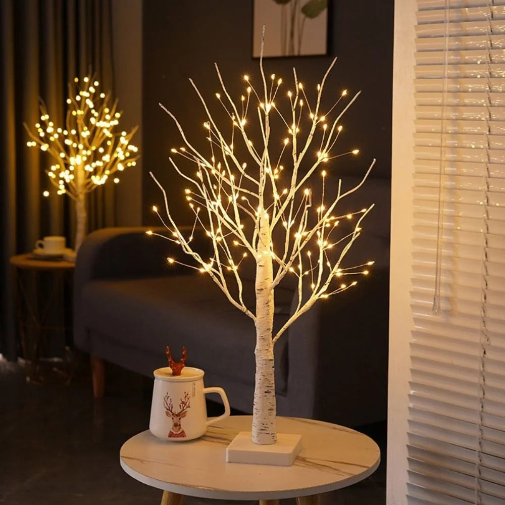 Birch Branch Light 55 cm | PVC & Copper Wire, Warm White 144 LED | Cordless, Bendable, Battery-Powered, Table Decor 5