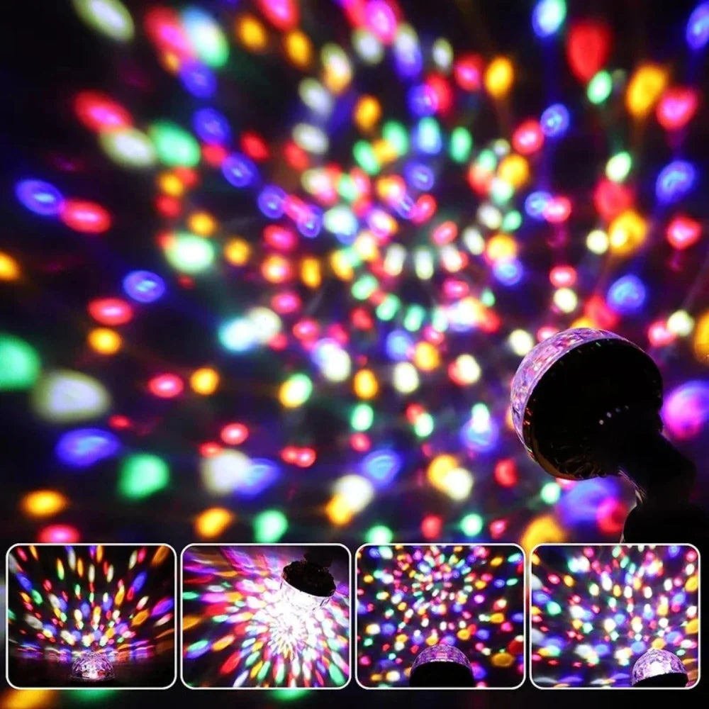 Rotating Disco LED Bulb, E27 Base | RGB Red, Blue & Green Light | Spins Swirling Patterns Across Walls, Ceilings and Floors 5
