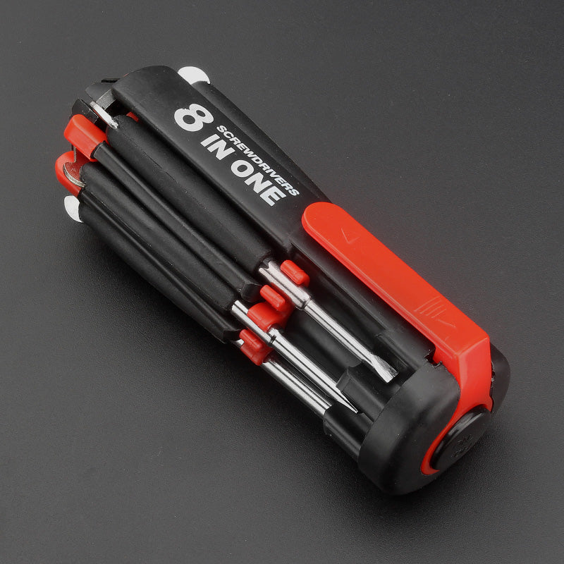 8-in-1 Screwdriver Multi Tool with Steel Bits | Built-In LED Worklight and Flashlight | Compact Folding Design 3