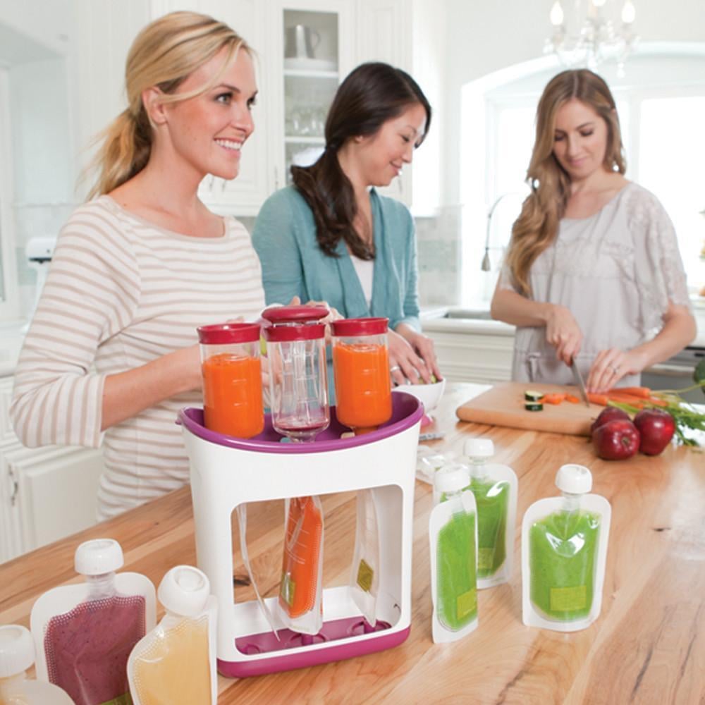 Baby Food Maker Squeeze Station Organic Puree with Reusable Pouches 4