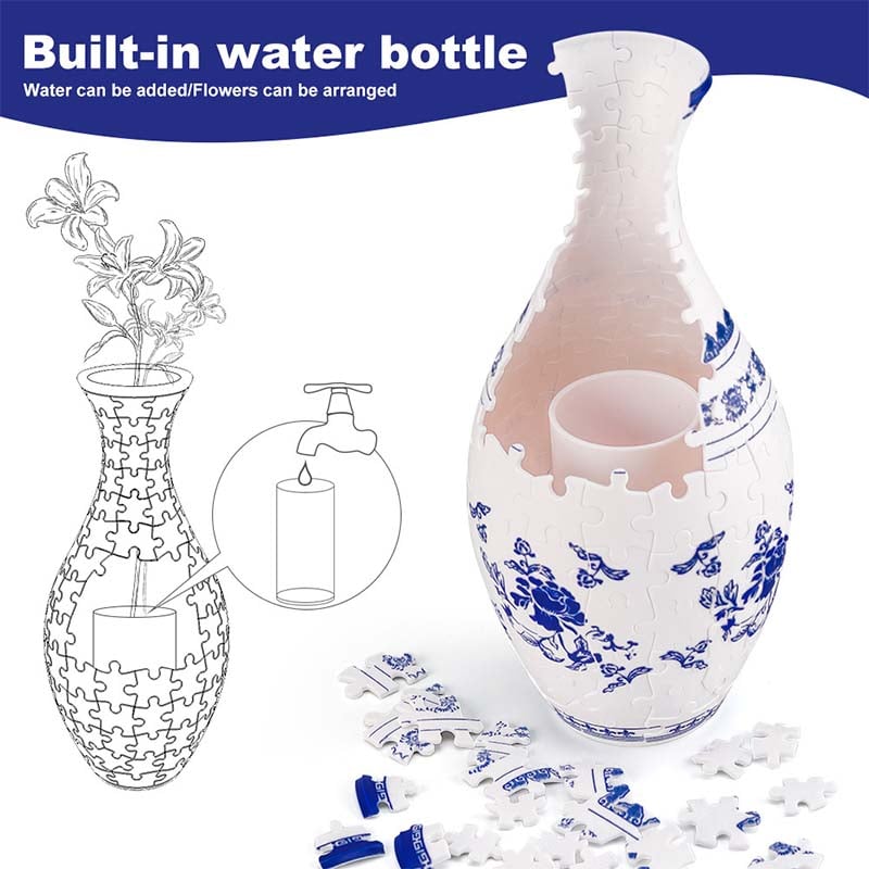 3D Puzzle Vase Plastic | Build-Your-Own Design with Castle, Waves and Boat Pattern | Hands-On Puzzle Home Decor Gift 14