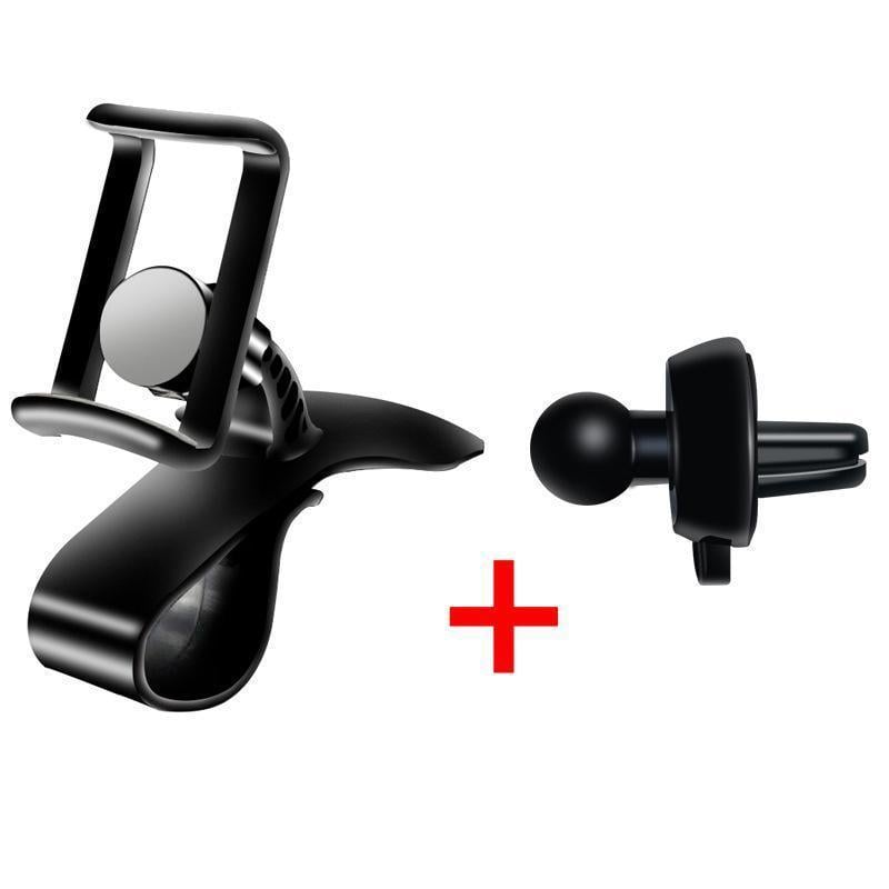 Car Phone Holder 360-Degree Rotation | Dashboard & Air Vent Mount, Anti-Slip Grip for 10-17 cm Phones | Spring Buckle 2