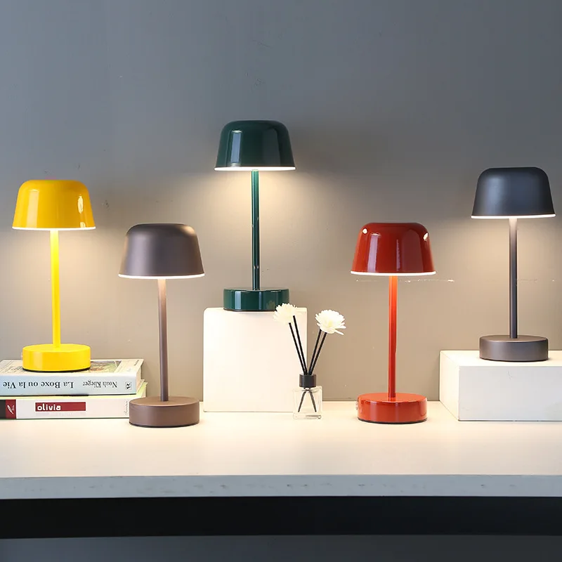 Rechargeable Table Lamp, Iron, 12 x 28 cm | 5 Colours, Cordless Design | Dimmable, 3 Light Modes, 10-16h Battery 5