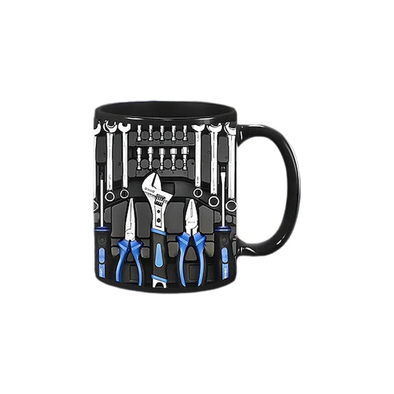 Toolbox Mug Ceramic Novelty Microwave Safe Compact with Raised 3D Pattern 5