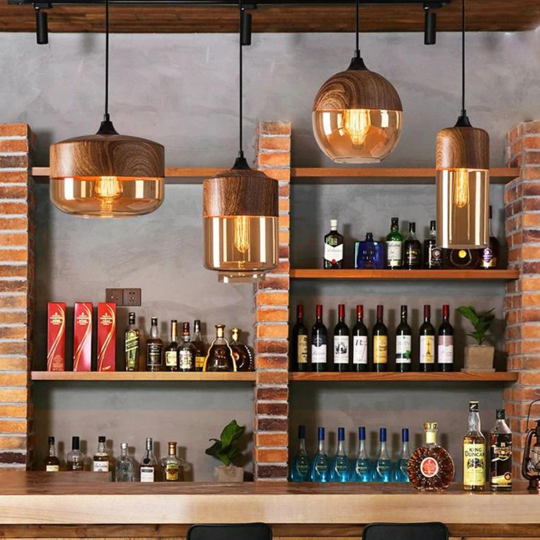 Glass and Wood Pendant Light | Scandinavian Design with Adjustable Cable | Warm Ambient Glow for Living, Dining and Bedroom 10