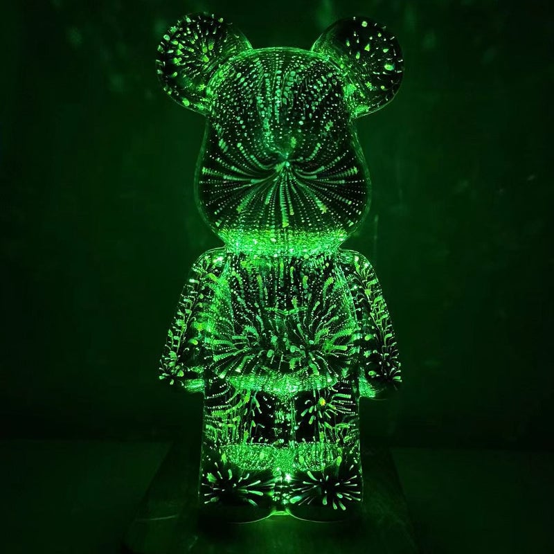 Decorative Lamp 3D Bear Glass USB Powered with Push-Button Colour Change 6