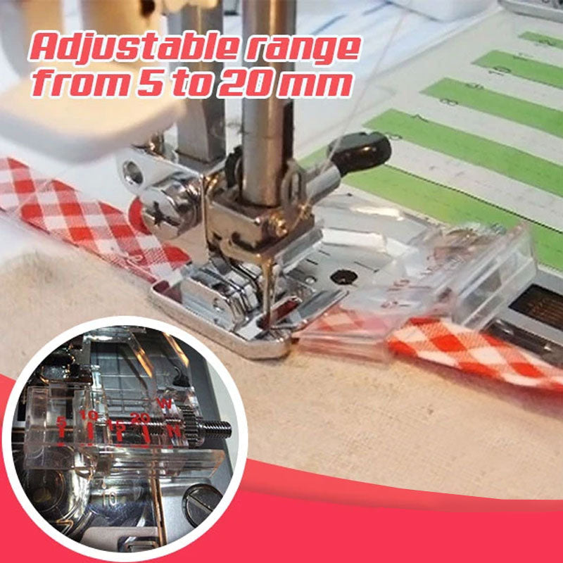 Bias Binder Presser Foot | Adjustable 5-20 mm Width, Snap-On Fit | Fits Brother, Singer, Babylock and More Sewing Machines 5