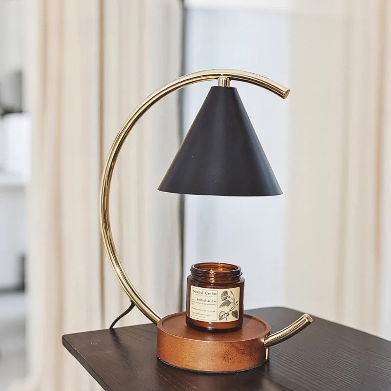 Wax Warmer Lamp Wood and Iron | Dimmable Light with Timer Function | Flameless Fragrance Diffuser for Home Decor 14