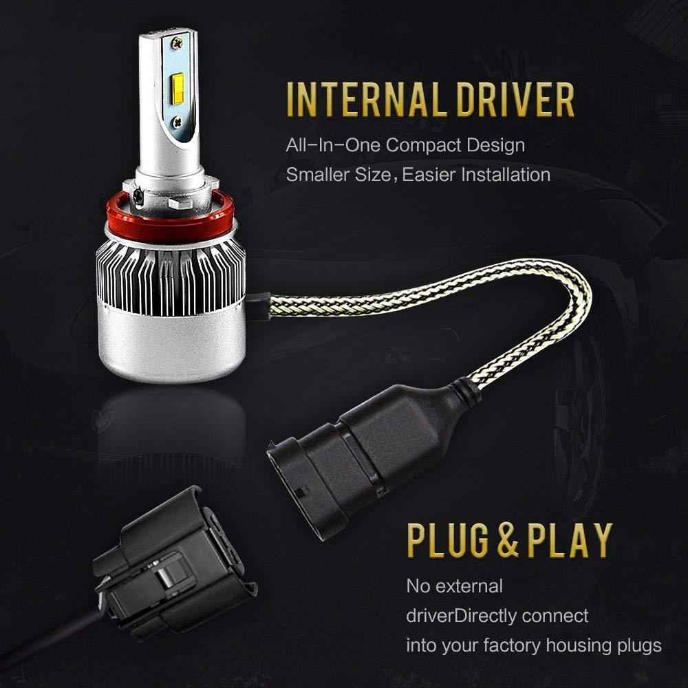 Car LED Headlight Bulbs | 6000K 6600LM COB Chip, 30W | Waterproof IP68 Plug-and-Play Conversion Kit for Cars and Trucks 6