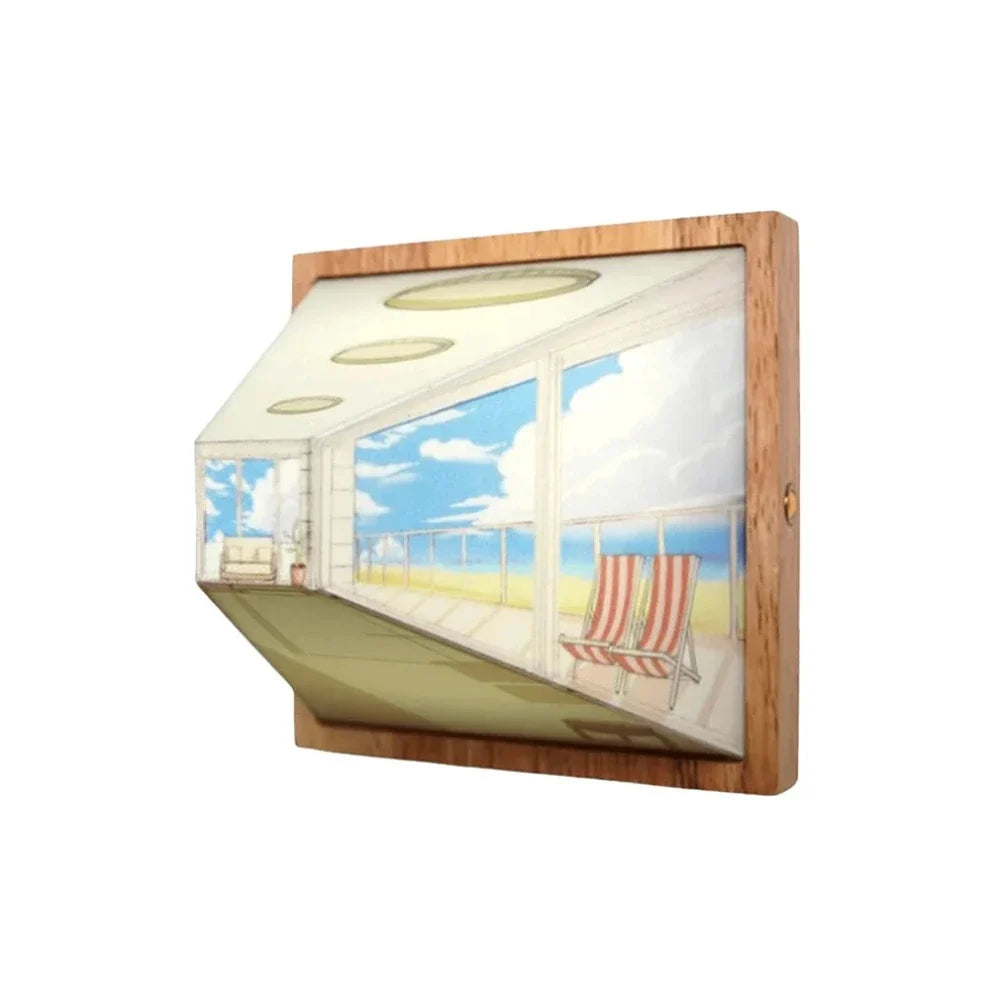 3D Wall Light Panel Wood & PVC 13.8 x 12 cm | 3 Colour Modes, Touch Control | Rechargeable, Cordless, Velcro Mount 3
