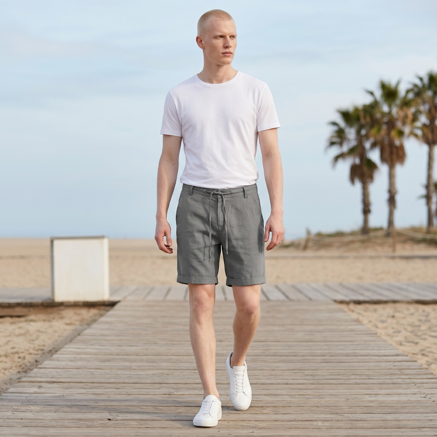 Men's Linen Chino Shorts – Relaxed Fit, Sizes S–3XL