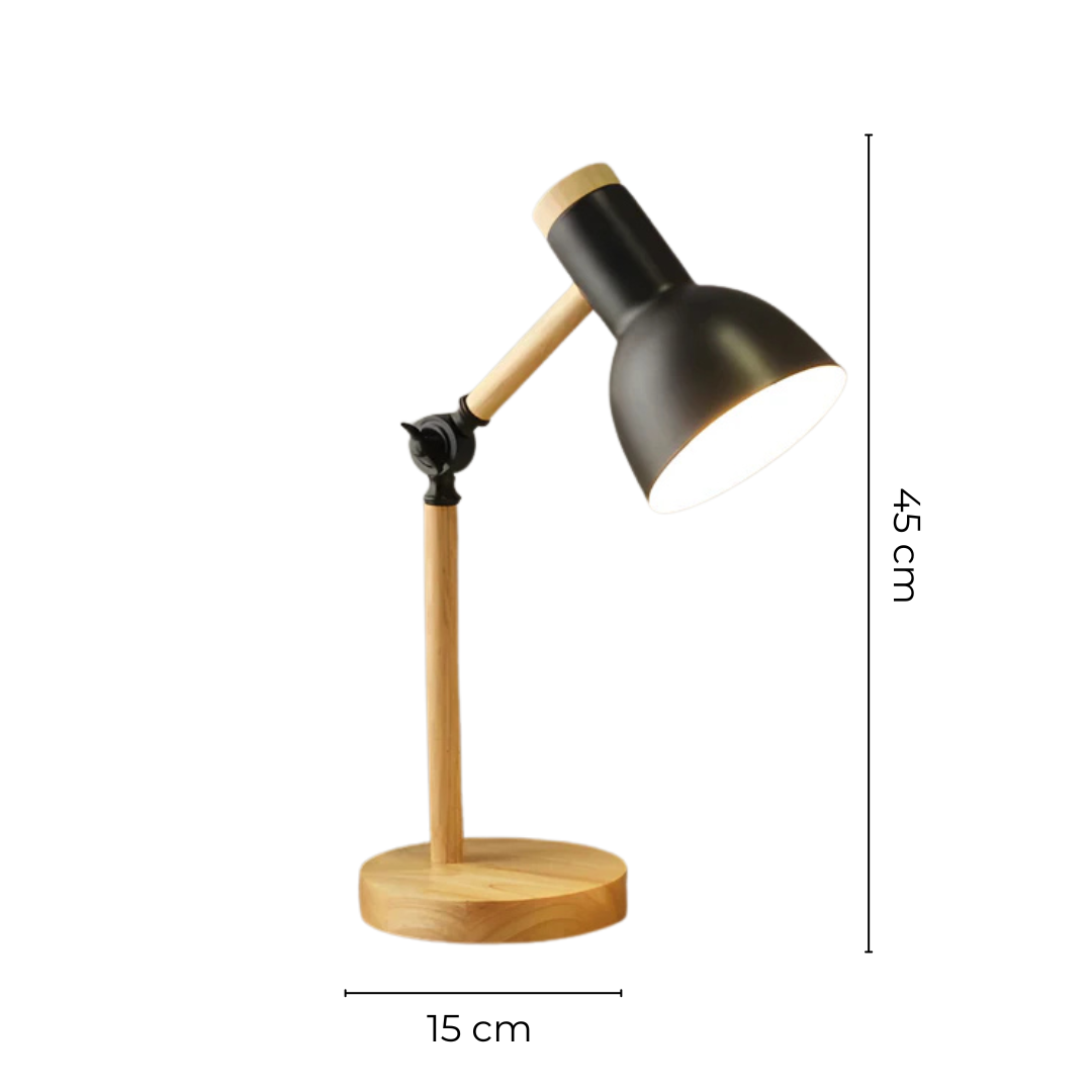 Modern Wooden and Metal Adjustable LED Table Lamp 1-Light Lasson Living