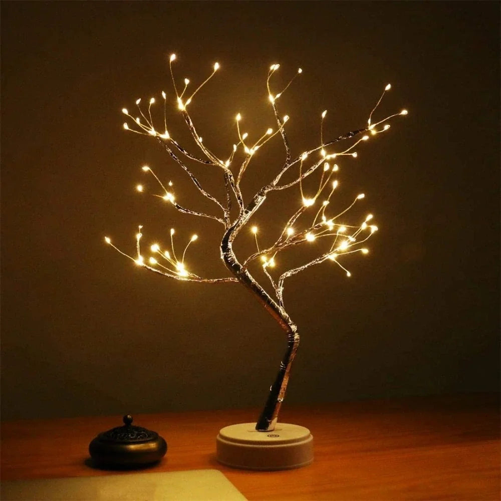 LED Branch Light Tree, Copper Wire, 50 cm | Drop or Pearl Shades, Warm White Glow | Adjustable Branches, USB or Battery Powered 4