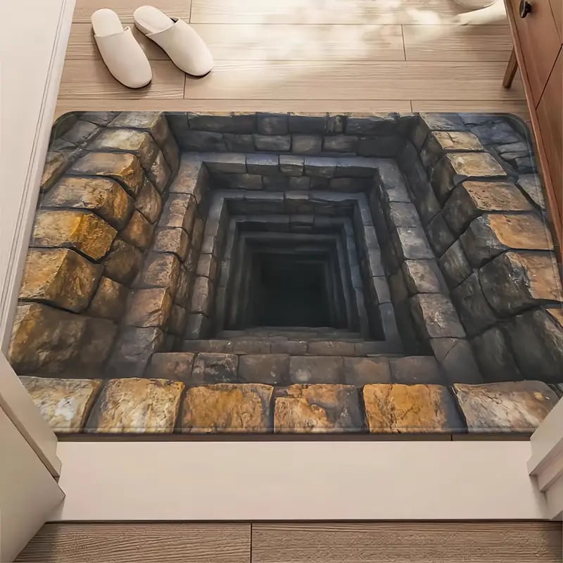 3D Optical Illusion Door Mat with Diatomaceous Earth Surface | Instant Water Absorption | Non-Slip Backing for Wet Floors 11