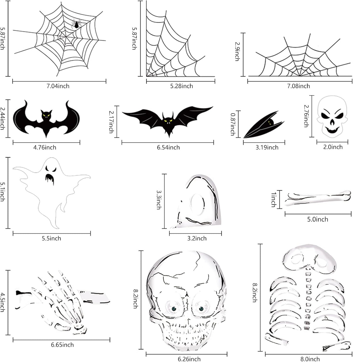 Halloween Window Clings | 140 Pieces on 8 Sheets | Double-Sided PVC, Reusable No-Glue Stickers for Windows & Glass Doors 4