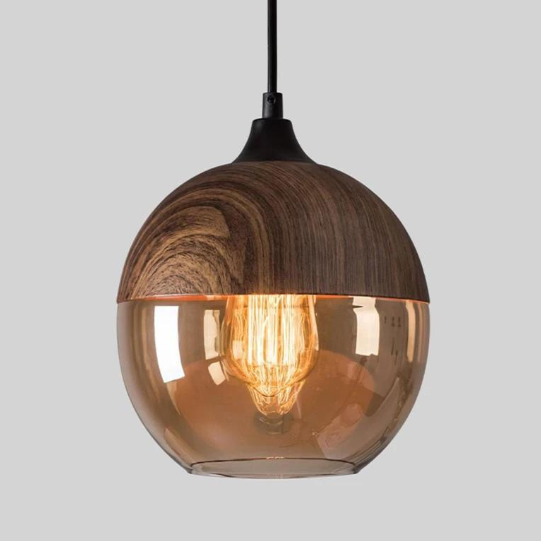 Glass and Wood Pendant Light | Scandinavian Design with Adjustable Cable | Warm Ambient Glow for Living, Dining and Bedroom 16