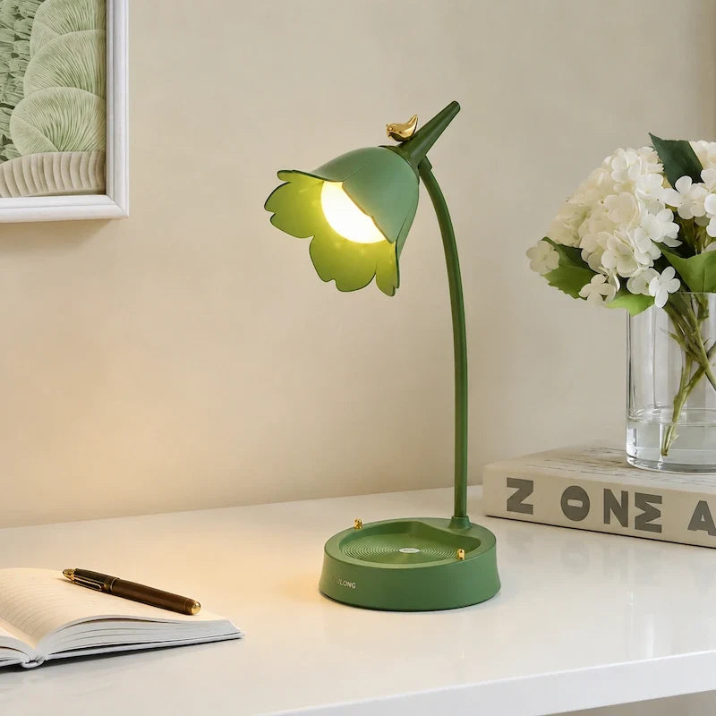 Petal Shade Desk Lamp | Rechargeable, 3-Tone Dimmable, 12-Hour Battery | ABS, Curved Stem, 39 x 15 x 12.5 cm, 4 Colours 11