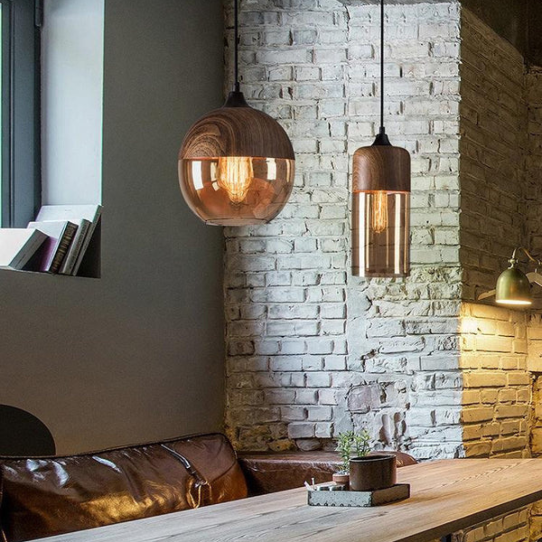 Glass and Wood Pendant Light | Scandinavian Design with Adjustable Cable | Warm Ambient Glow for Living, Dining and Bedroom 9
