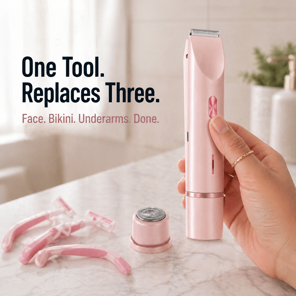 Women's Shaver for Face and Body | 2 Interchangeable Heads, IPX7 Waterproof | USB-C Cordless, Irritation-Free Finish 2