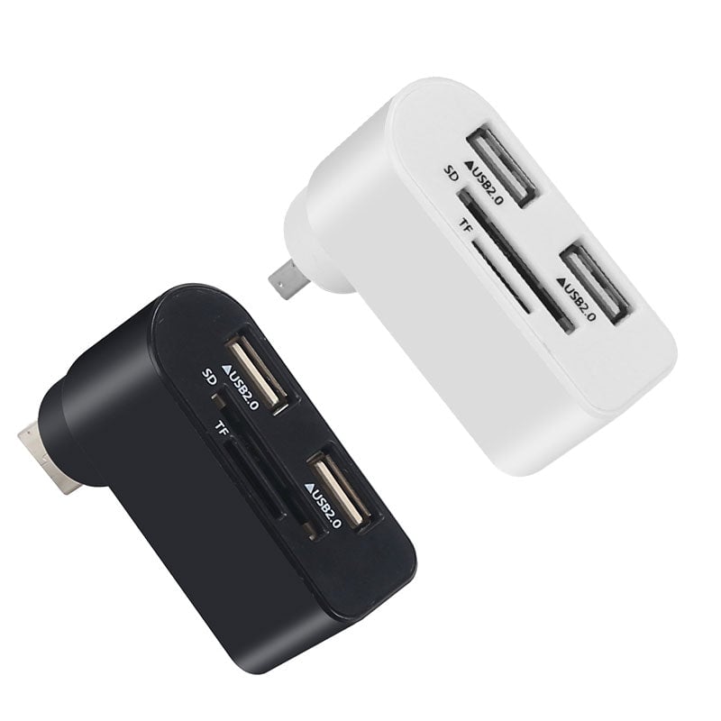 4-in-1 Rotating USB Hub Card Reader | USB 2.0 Transfer Up to 480Mbps | Reads SD/MicroSD Cards & USB Flash Drives 13