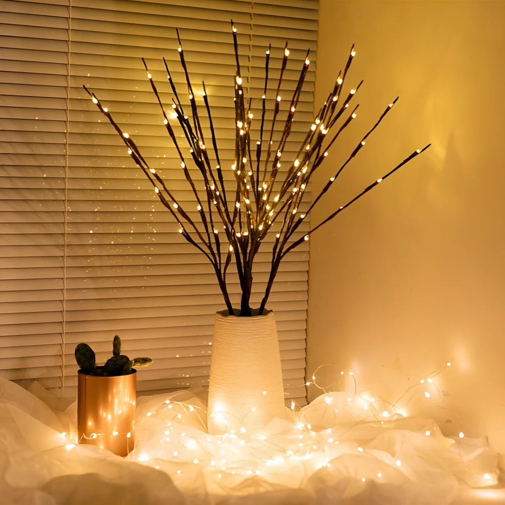 LED Branch Lights Plastic | Bendable Twigs, 20 LEDs, Battery-Powered | Flexible Décor Lighting for Home or Office 8
