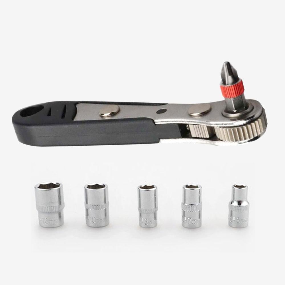 Drill Bit Set Mini Ratchet Chrome Vanadium Hexagon with Reversible Lever 3