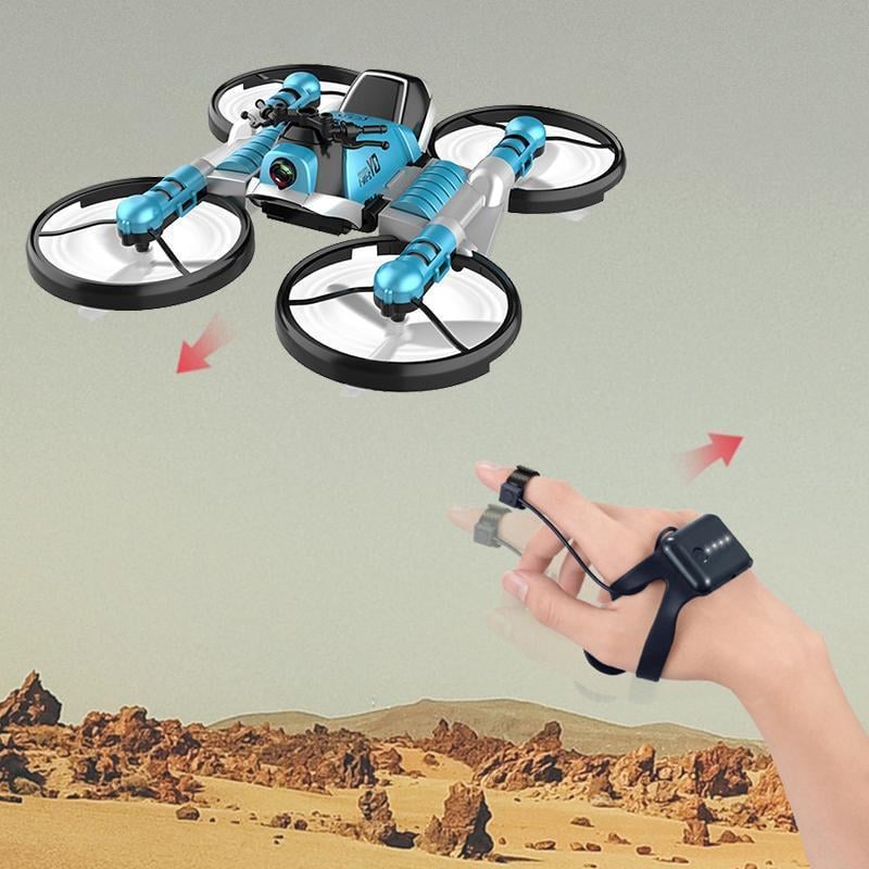2-in-1 Folding RC Drone and Motorcycle Toy | One-Key Take Off, Headless Mode | WiFi Camera and Remote Control Options 3