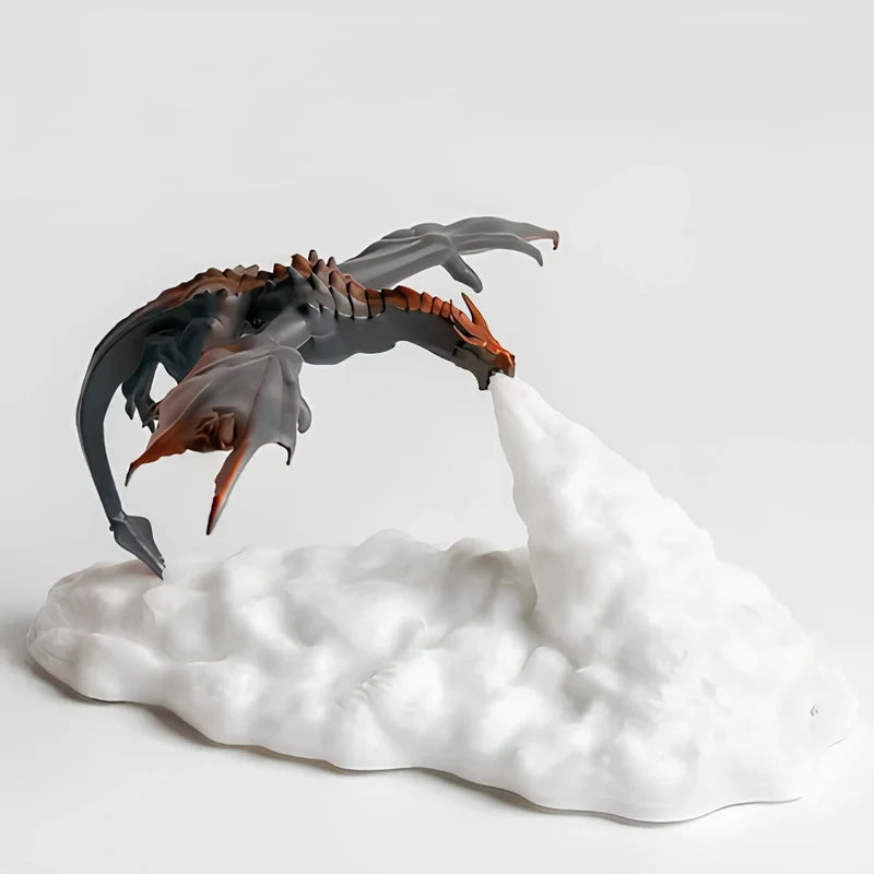 3D Printed Dragon Night Light, PLA, 20 x 10 cm | Flickering Flame Glow | Rechargeable Cordless USB LED, Up to 10 Hours 9