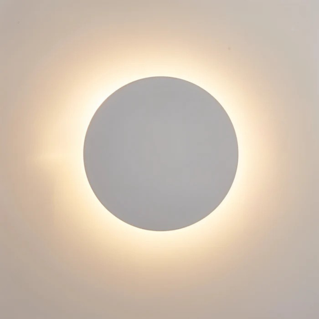 Round LED Wall Light Metal 13/20/30 cm | Gold, Black or White | Warm White Ambient Wall-Mounted Lighting for Living Room 7