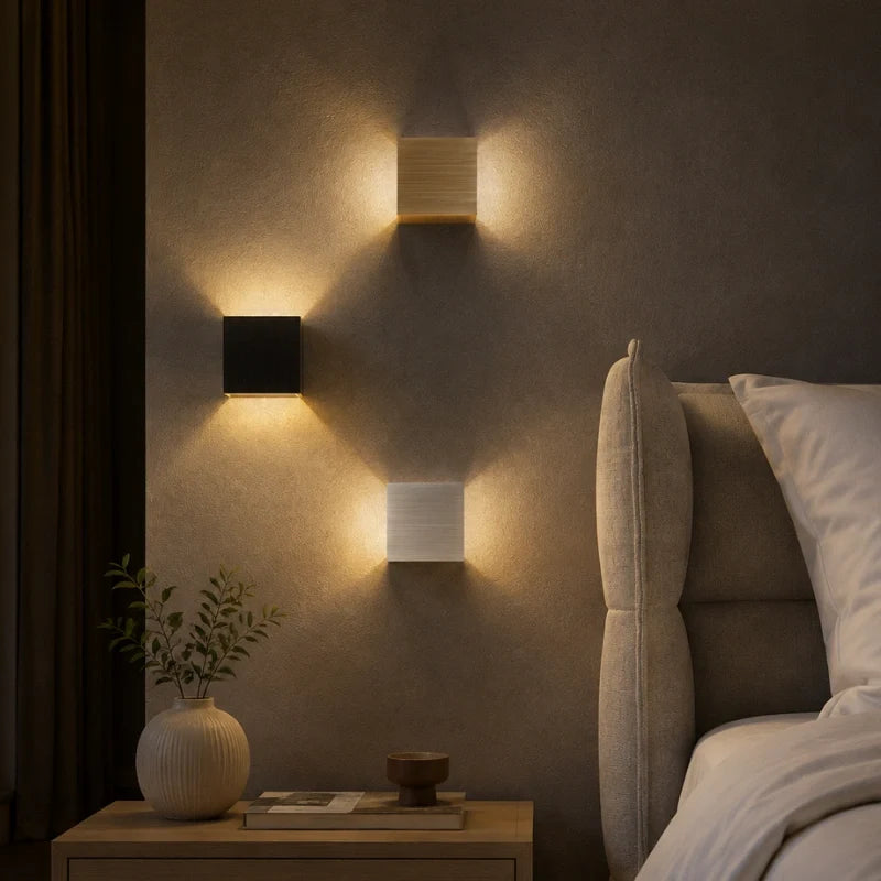 Adjustable Wall Light Aluminium 10 x 10 cm | Hardwired or USB Rechargeable, 4 Colours | 100° Tilt, Waterproof Outdoor Use 32