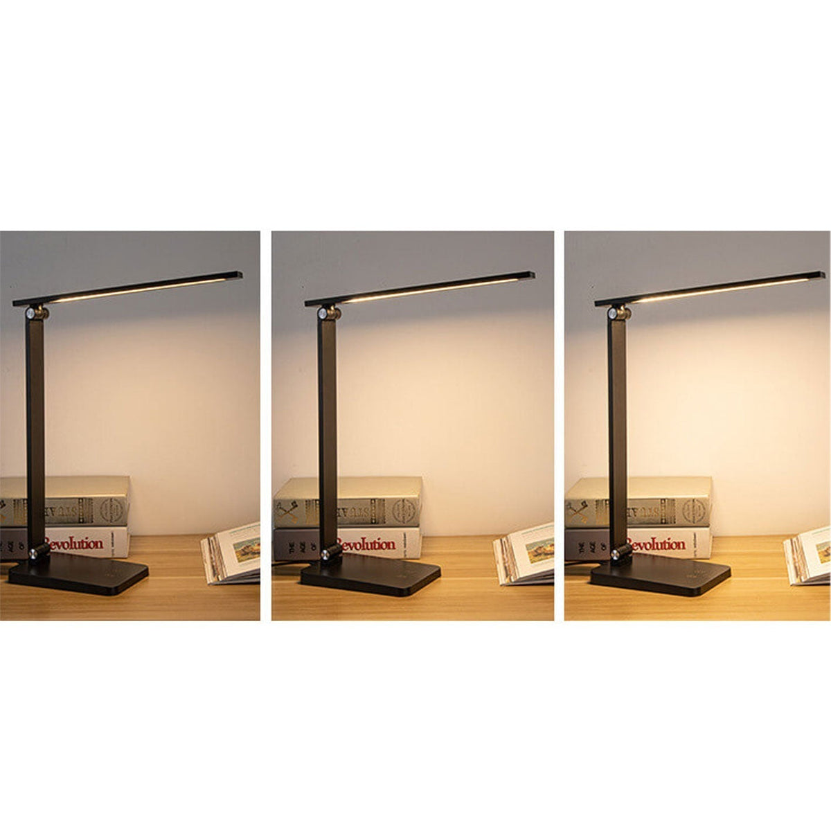 Foldable LED Desk Lamp Aluminium | Touch Dimmer, USB Powered | Adjustable Folding Arm, 700 Lumens, Black or White 11