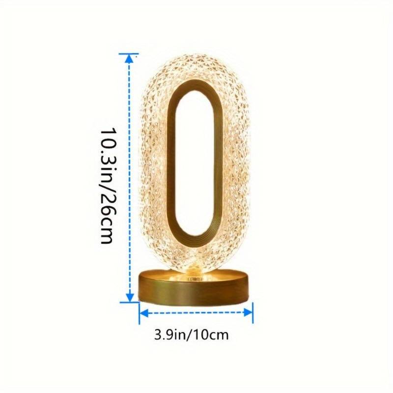 Crystal-Effect Table Lamp, Metal Base, 26 cm | Patterned Faceted Design | Rechargeable USB-C, Touch Dimmable, 3 Colour Modes 14