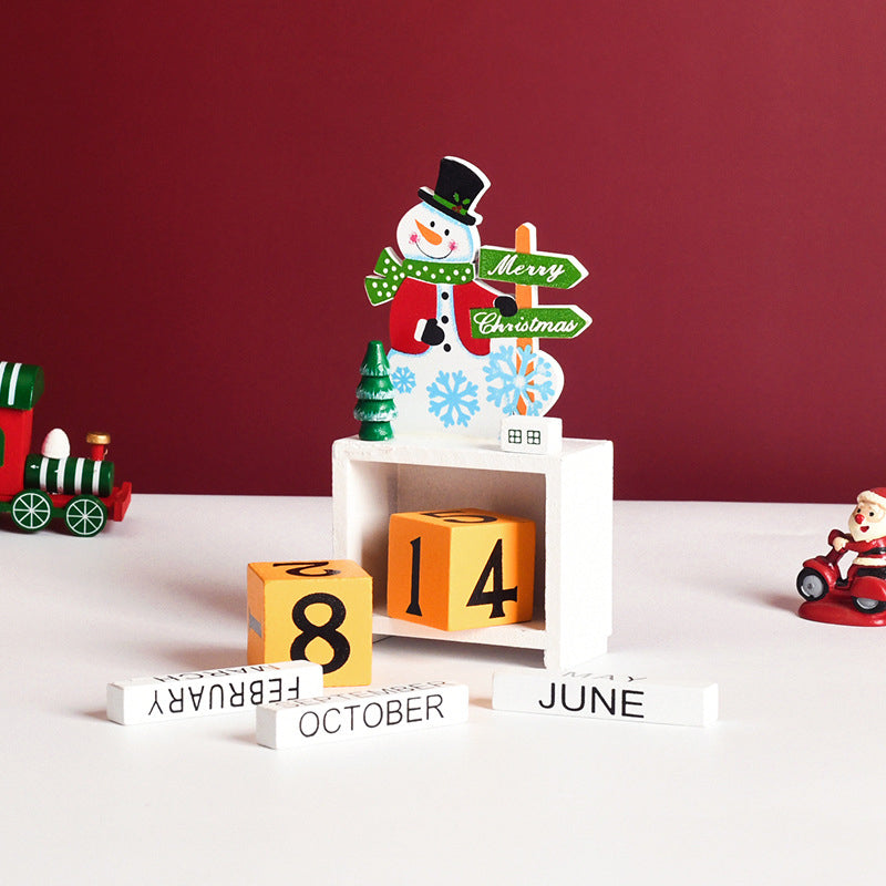 Wooden Christmas Countdown Calendar | Numbered Dates with Carved Figure Design | Eco-Friendly Reusable Wood Decoration 7
