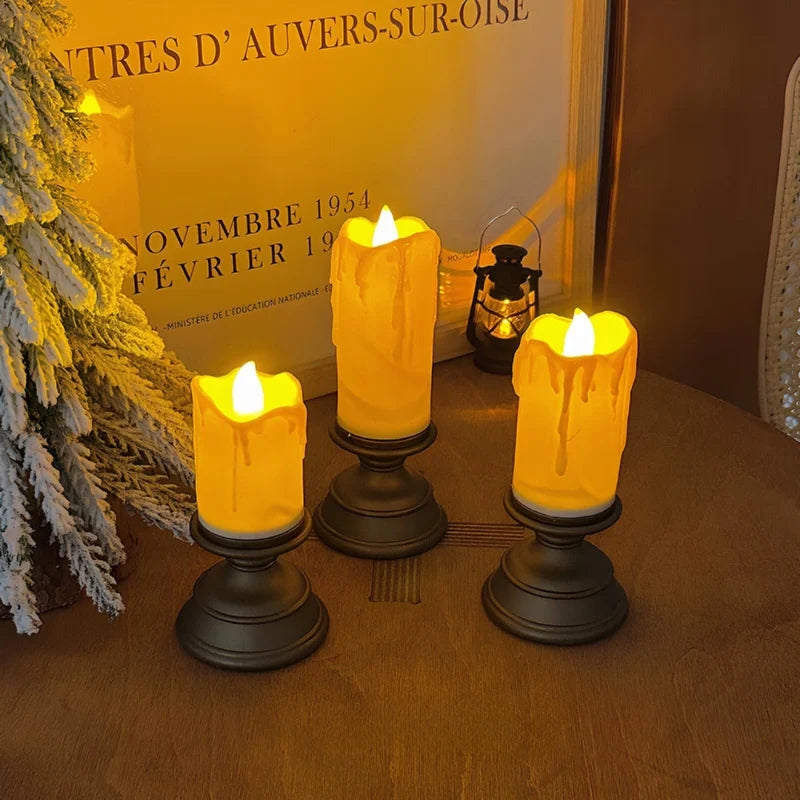 Flameless LED Block Candles ABS 5-Piece Set, 10-20 cm | Realistic Flicker Effect | Battery-Powered, No Open Flame 11