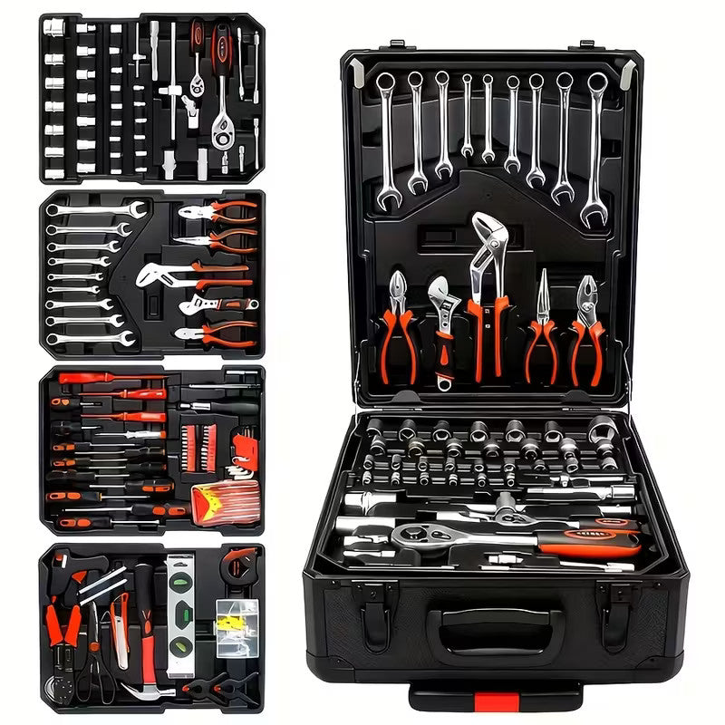 Tool Set 52 Pcs Steel | Black or Red Hard Case | Complete Household Repair Kit for DIY Projects and Home Maintenance 3