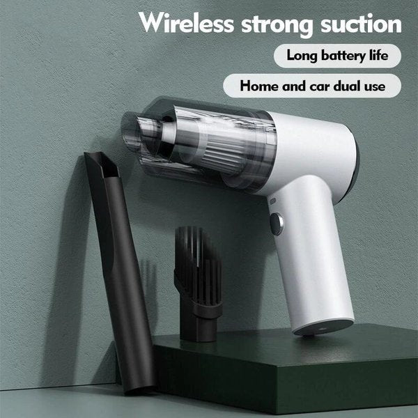Handheld Car Vacuum Cleaner, White or Black | 6000Pa Suction & Blower Function | Wireless, 6 Hour+ Battery, 2 Heads Included 1
