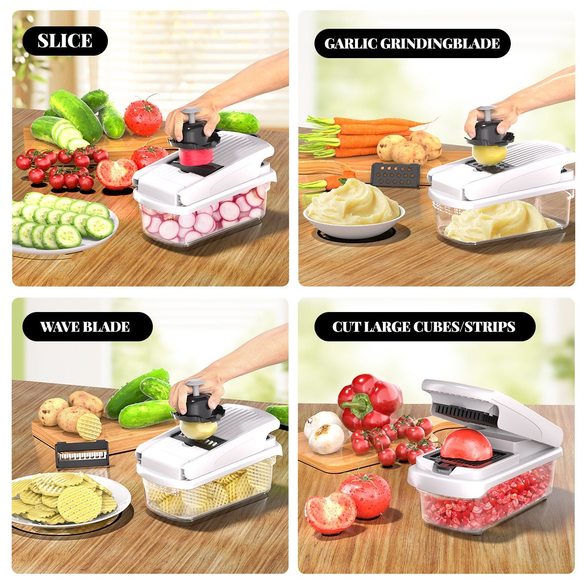 Multifunction Vegetable Chopper | 15-Piece Prep Set with Stainless Steel Blades | Slice, Dice, Grate & Julienne 5
