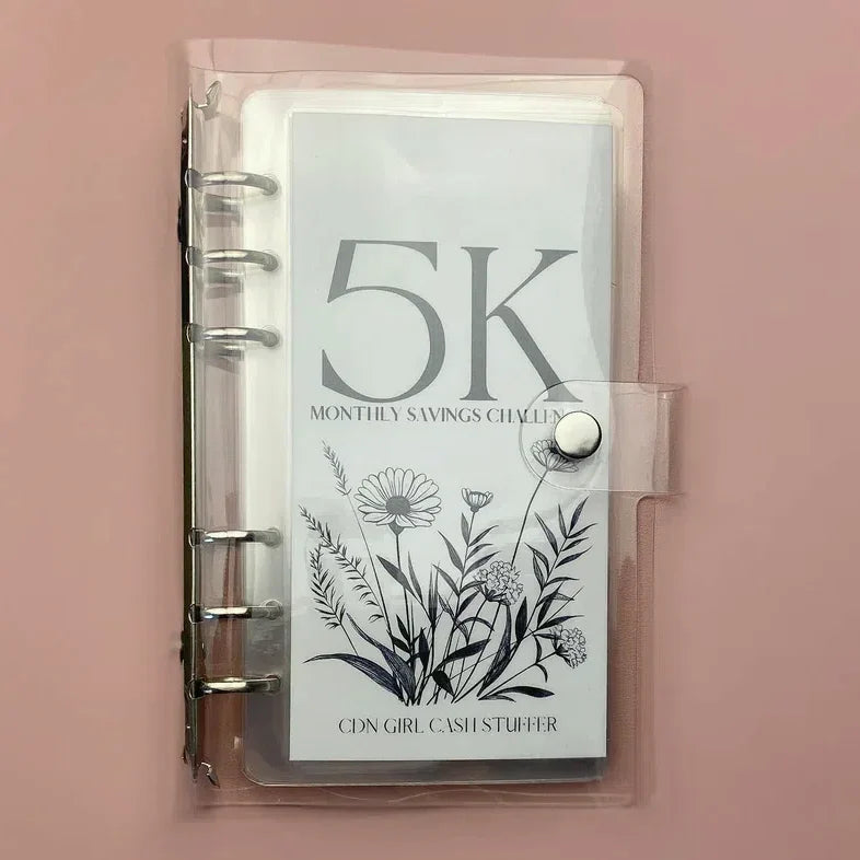 12-Month Envelope Savings Challenge Binder PP+PVC, 19 x 14 cm | Six-Hole Design | Waterproof, Dustproof, Scratch-Resistant 4