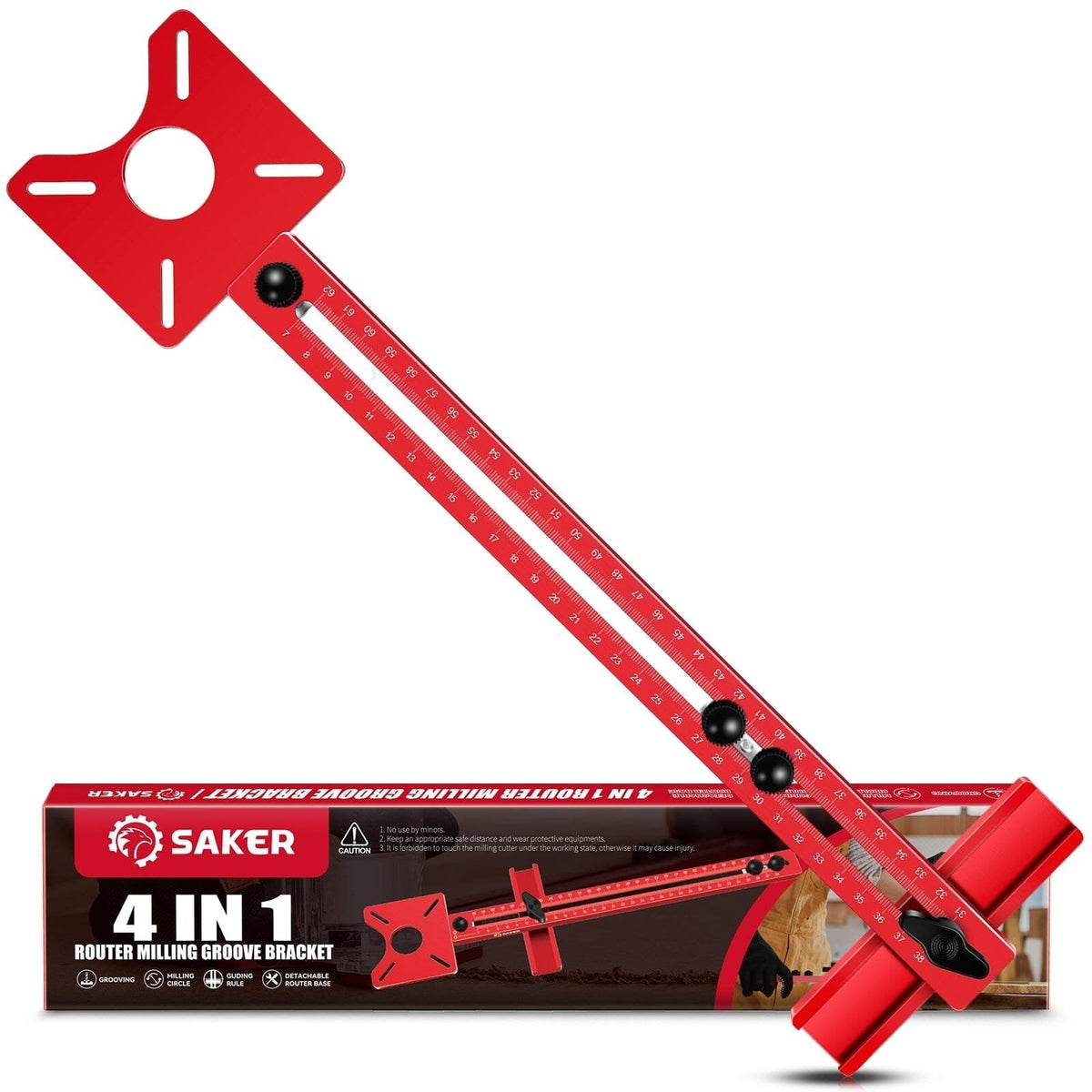 Router Tool 4-in-1 Milling Groove Bracket Aluminium Alloy with Detachable Base 4